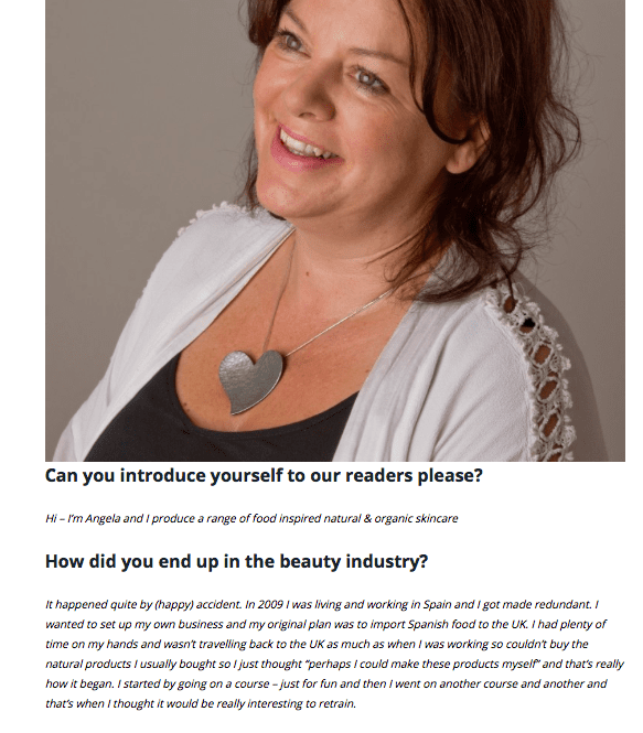 Erisea Magazine interviews natural skincare brand Angela Langford